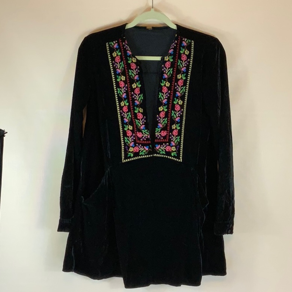 Free People Always Forever Velvet Mini Dress